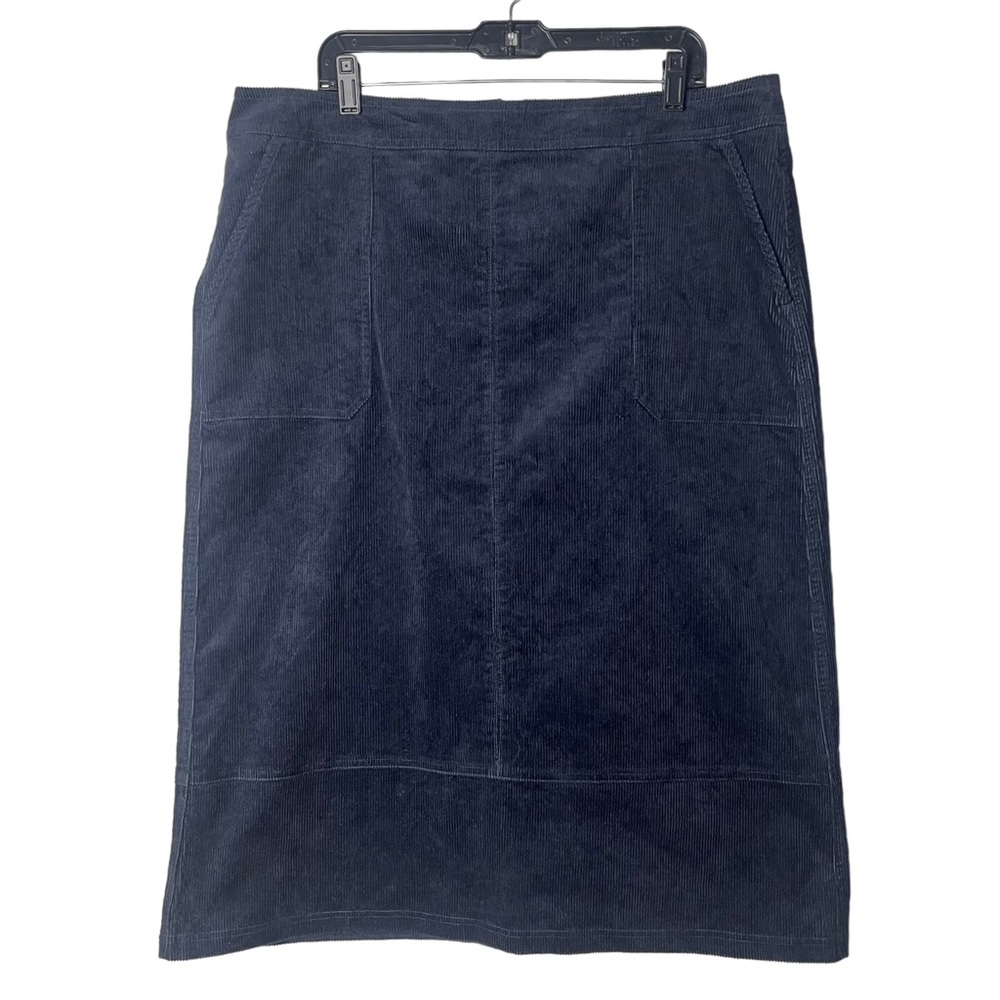 BODEN Women’s Blue Corduroy Midi Skirt Size 20L Casual Denim Pockets Burston
